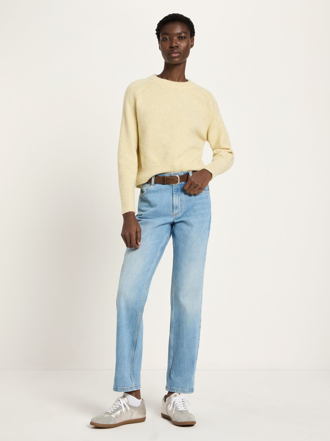 LANIUS Raglan Sweater in pastel sun melange stripes – alpaca & virgin wool, 99things.ch
