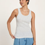 LANIUS Top (GOTS) in grey melange – organic cotton, 99things.ch