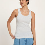 LANIUS Top (GOTS) in grey melange – organic cotton, 99things.ch