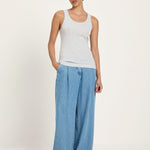 LANIUS Top (GOTS) in grey melange – organic cotton, 99things.ch