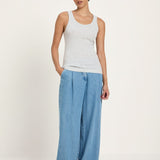 LANIUS Top (GOTS) in grey melange – organic cotton, 99things.ch