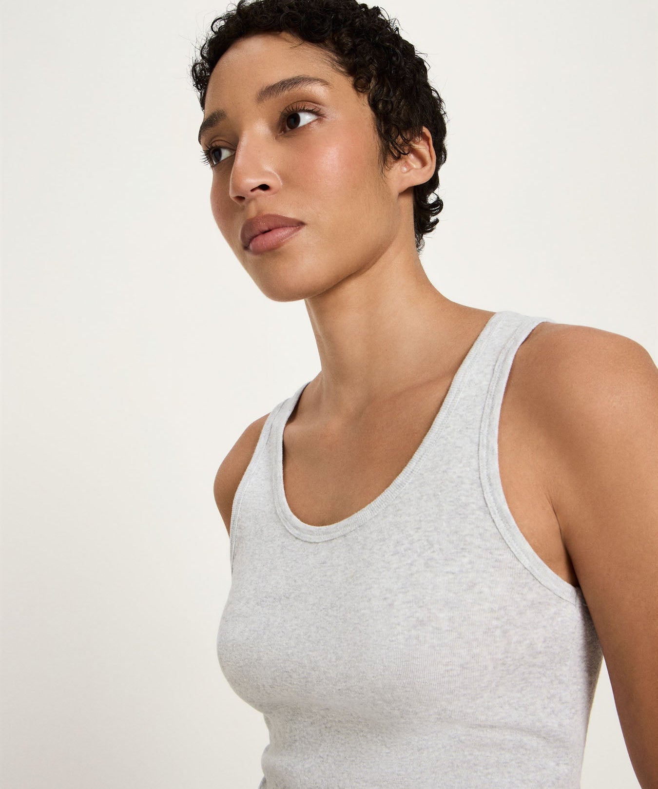 LANIUS Top (GOTS) in grey melange – organic cotton, 99things.ch