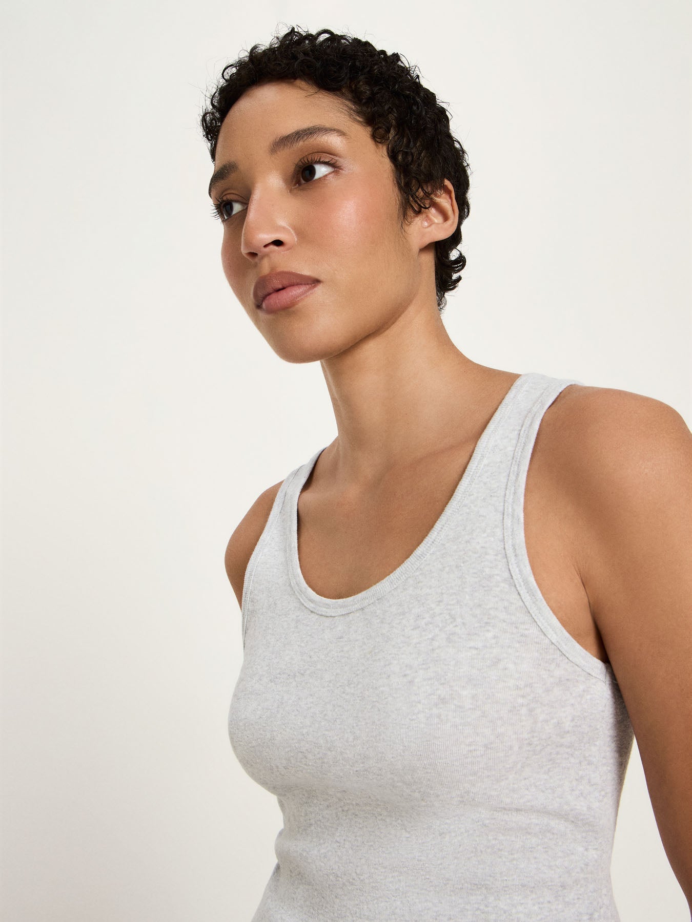 LANIUS Top (GOTS) in grey melange – organic cotton, 99things.ch