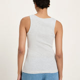 LANIUS Top (GOTS) in grey melange – organic cotton, 99things.ch