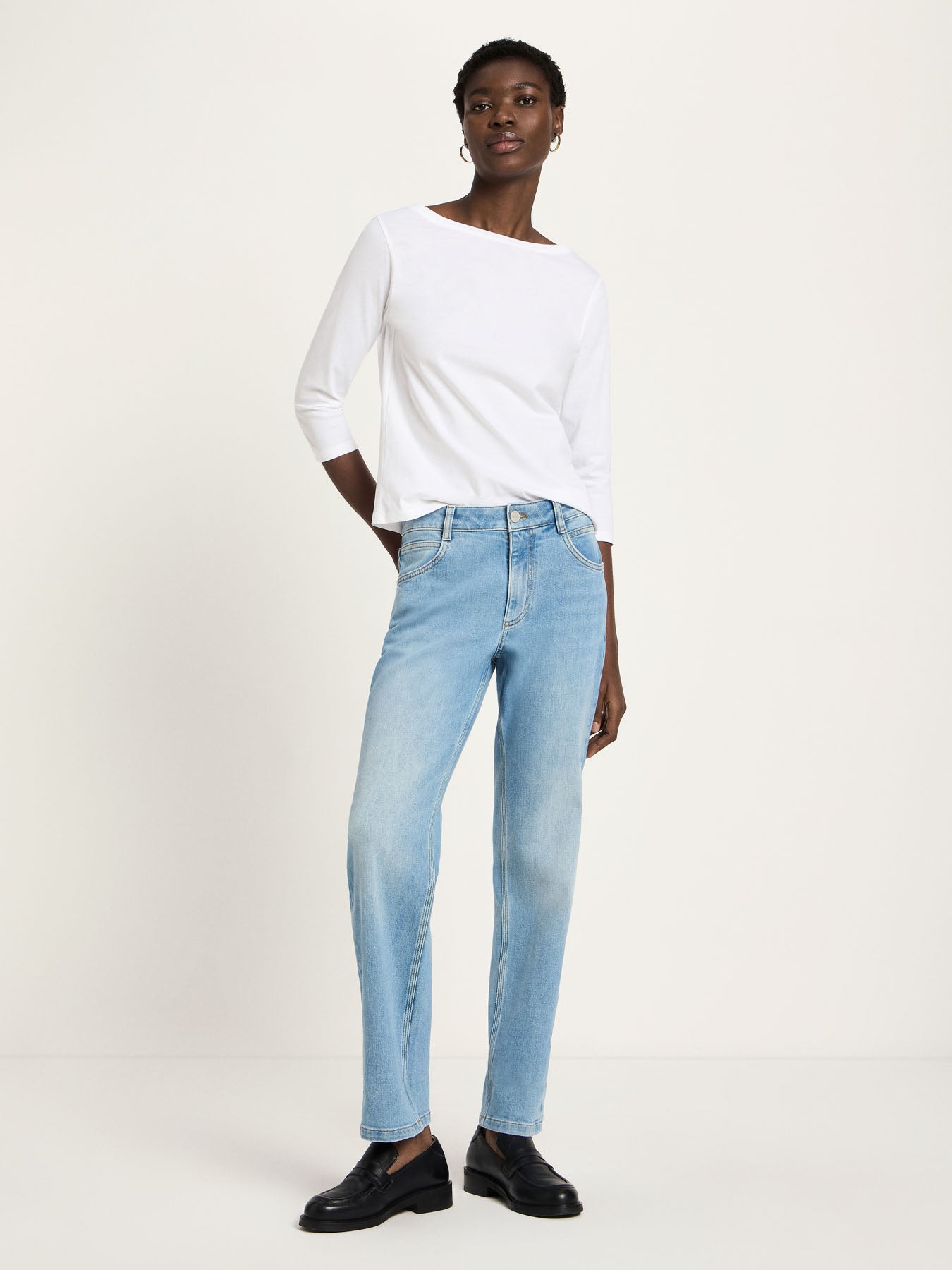 LANIUS Jeans with Turn-Up (GOTS) in light blue denim – organic cotton, 99things.ch