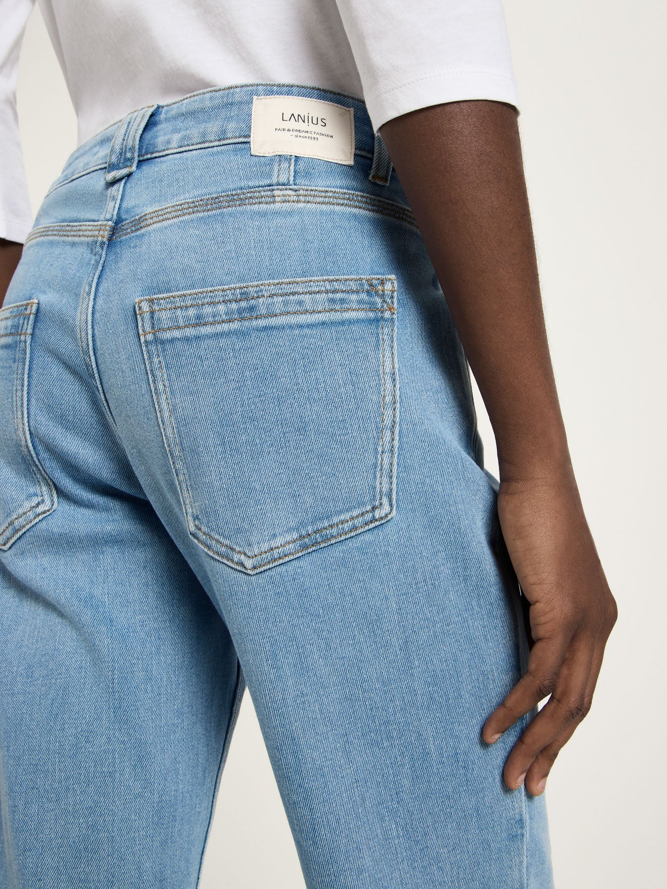 LANIUS Jeans with Turn-Up (GOTS) in light blue denim – organic cotton, 99things.ch