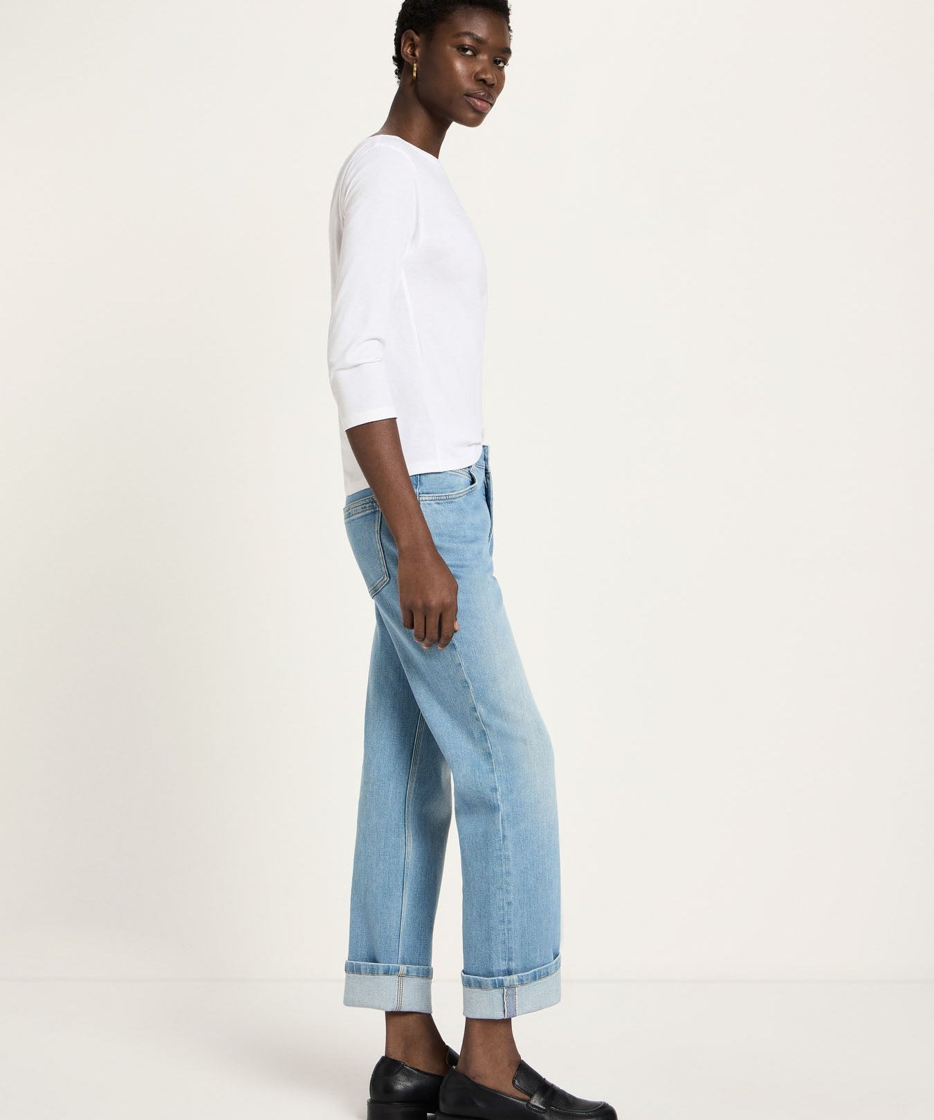 LANIUS Jeans with Turn-Up (GOTS) in light blue denim – organic cotton, 99things.ch