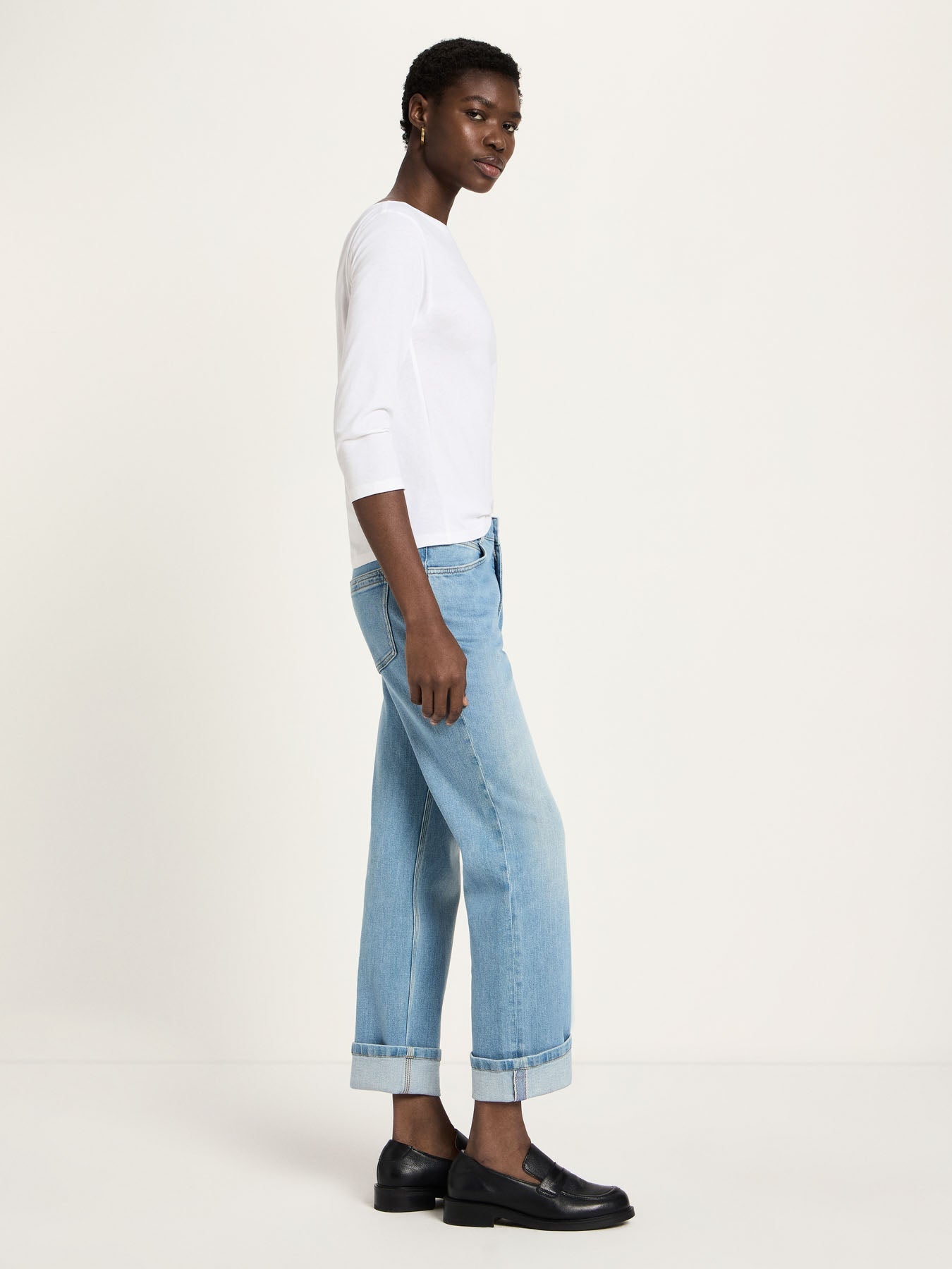 LANIUS Jeans with Turn-Up (GOTS) in light blue denim – organic cotton, 99things.ch