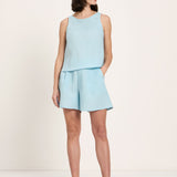 Organic Linen Sleeveless Top — Sky Blue