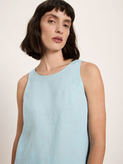 Organic Linen Sleeveless Top ✦ Sky Blue