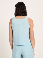 Organic Linen Sleeveless Top ✦ Sky Blue