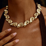 Luv AJ Palma Shell Statement Necklace on model