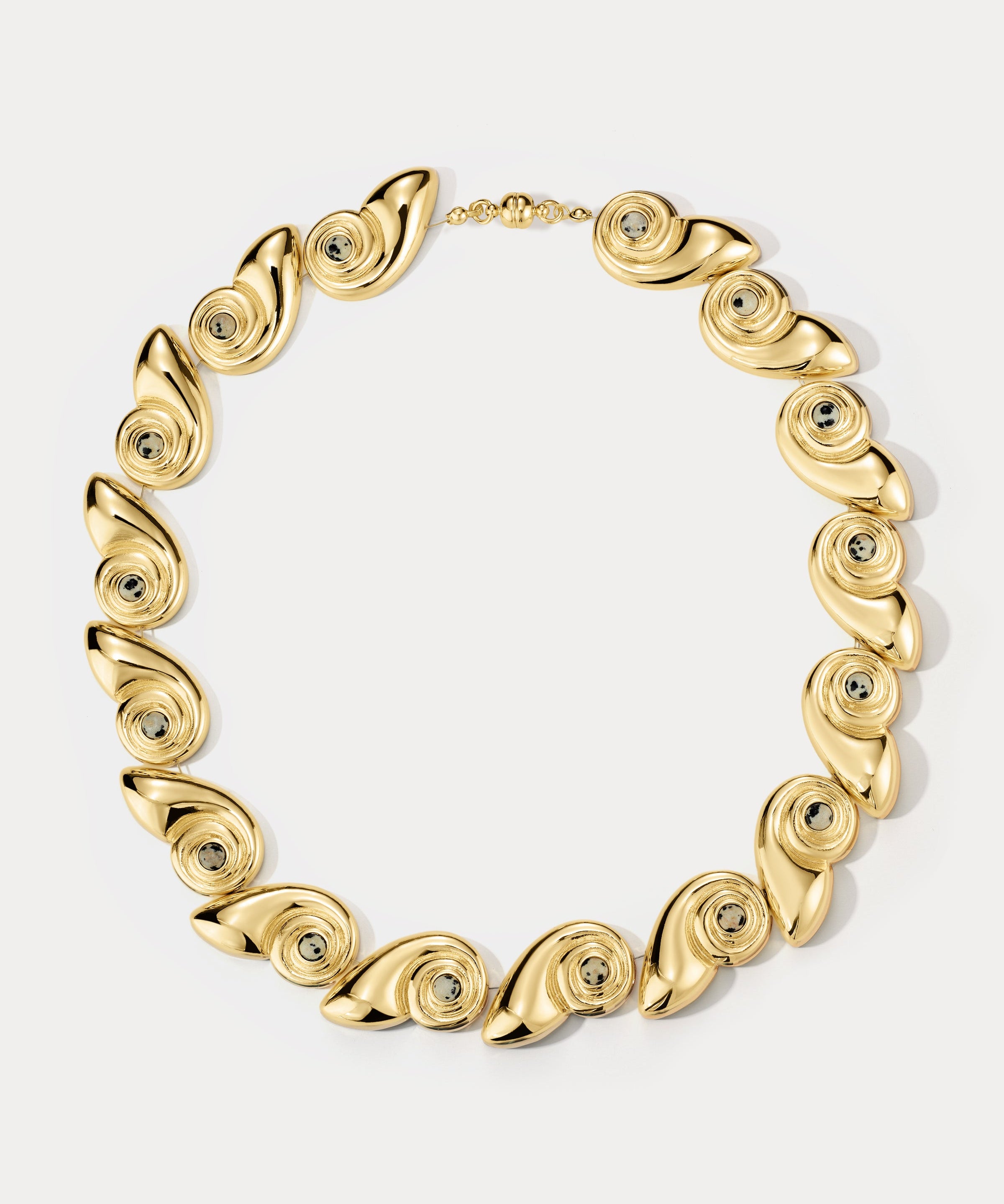 Luv AJ Palma Shell Statement Necklace in gold