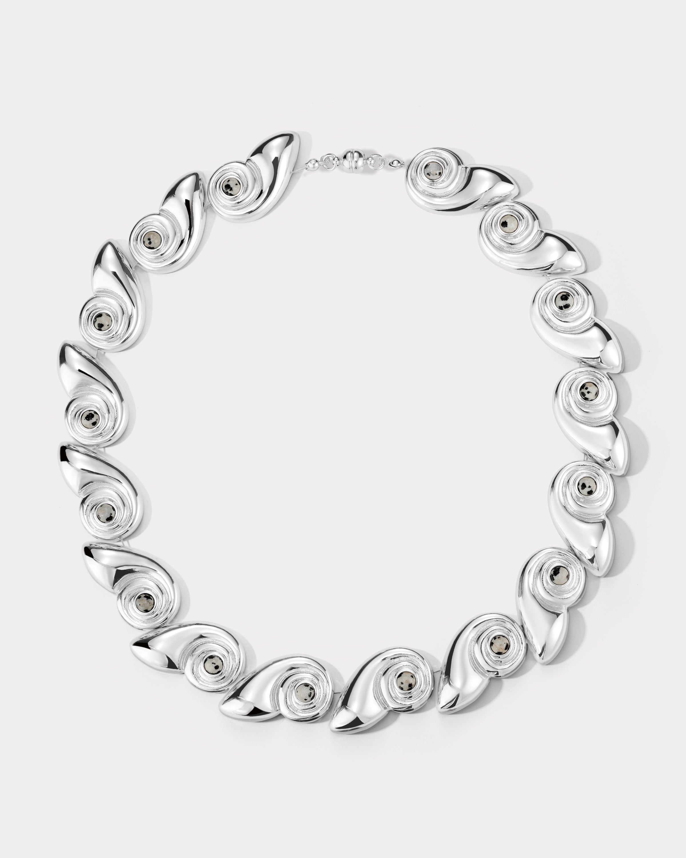 Luv AJ Palma Shell Statement Necklace in silver