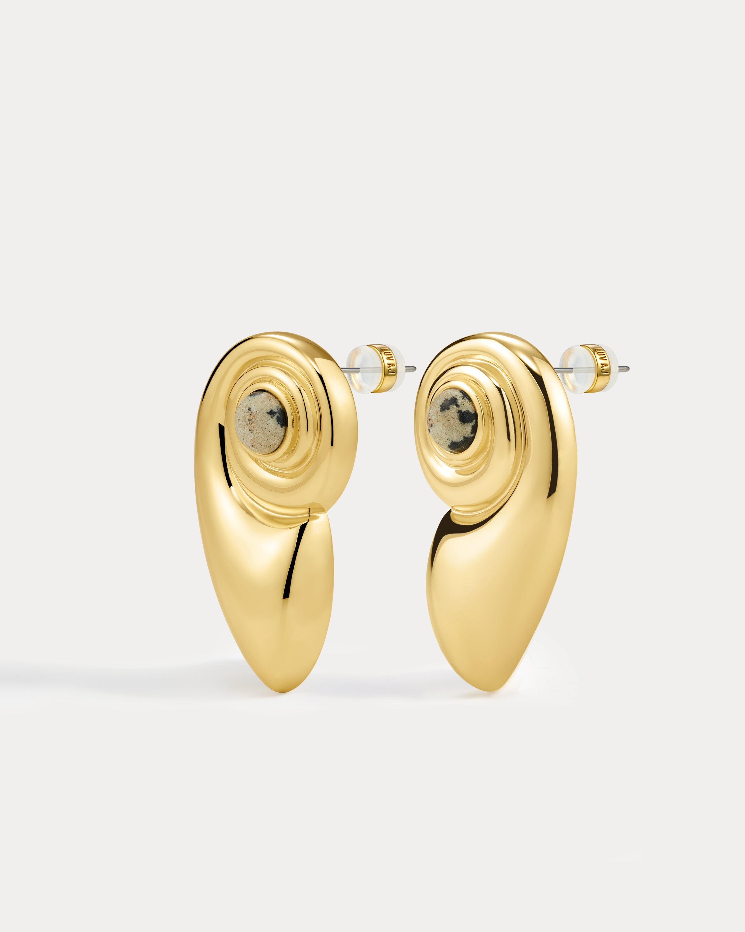 Luv AJ Palma Shell Studs in gold