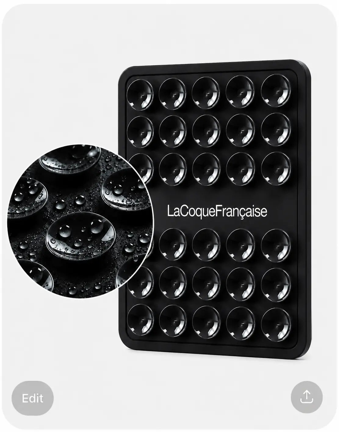 Black Silicone Phone Grip
