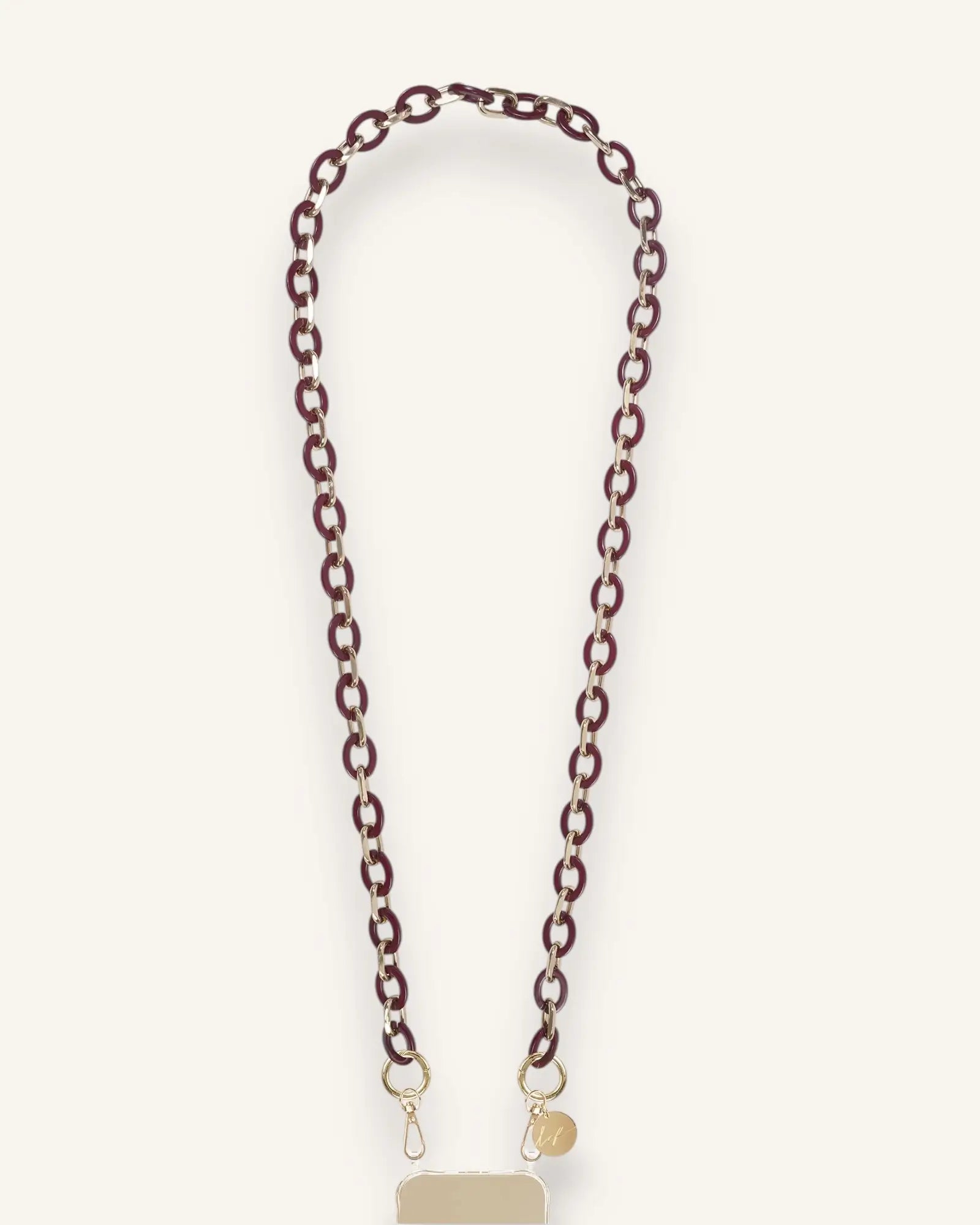 Cassy  Long Phone Chain - Bordeaux