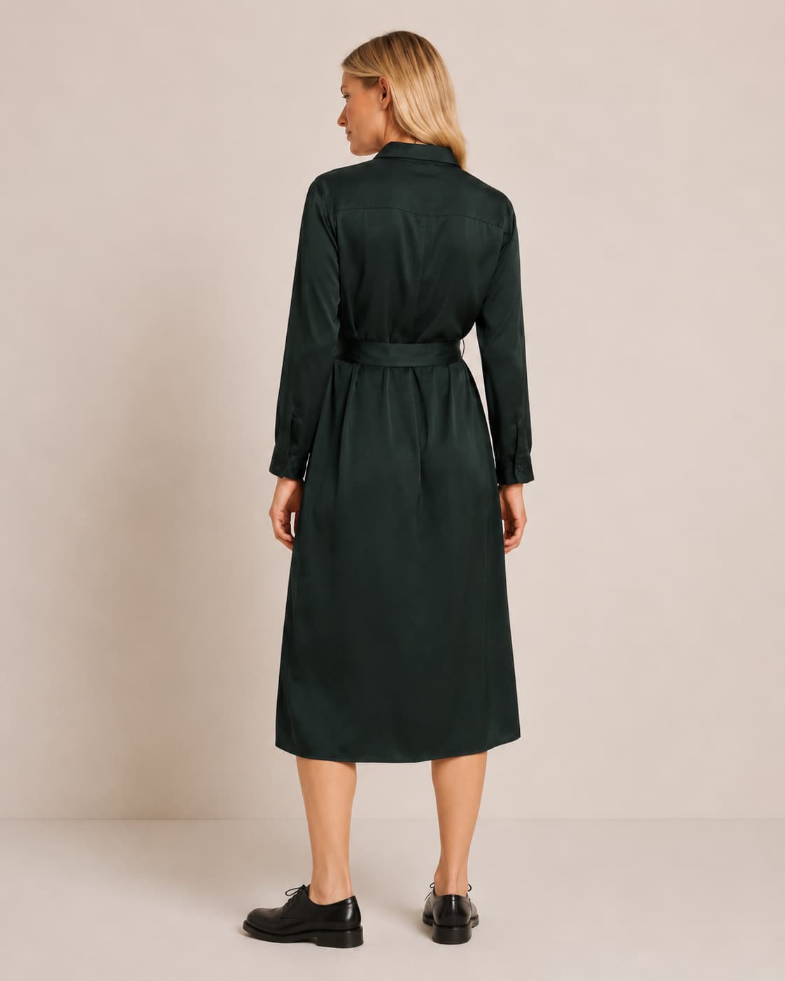 Shirt Dress — Forest Green