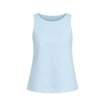 Light blue sleeveless linen top 