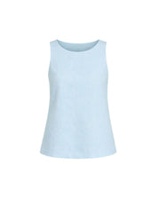 Light blue sleeveless linen top 