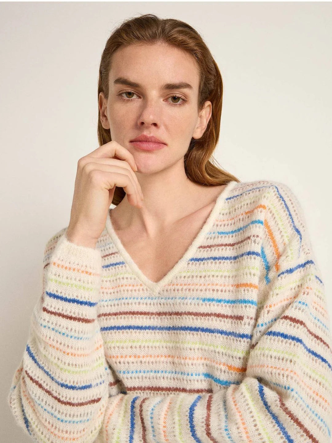 Striped Alpaca-Blend Sweater — Multicolour