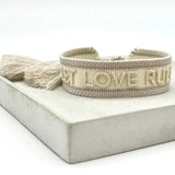 LET LOVE RULE Statement Woven Bracelet