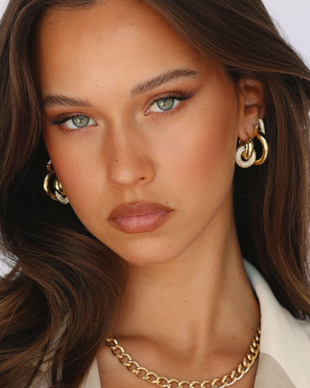 Luv AJ Baby Amalfi Tube Hoops on model