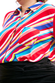 Pocket Detail of KS Vestiaire Aloha Striped Women's Shirt