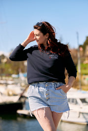 Vicoire Marineblaues Sweatshirt