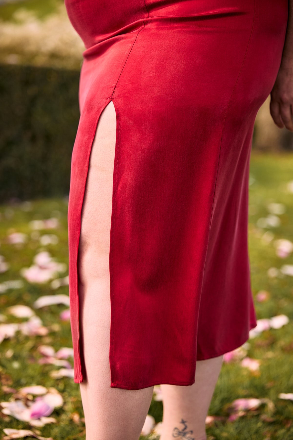Katya Cupro Red Long Skirt