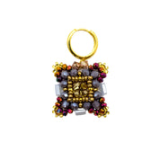Marakame Acapulco Grey Gold Beaded Drop Earrings