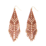 Beaded-Handwoven-Taos-Fringe-Earrings-Light-Brown-White