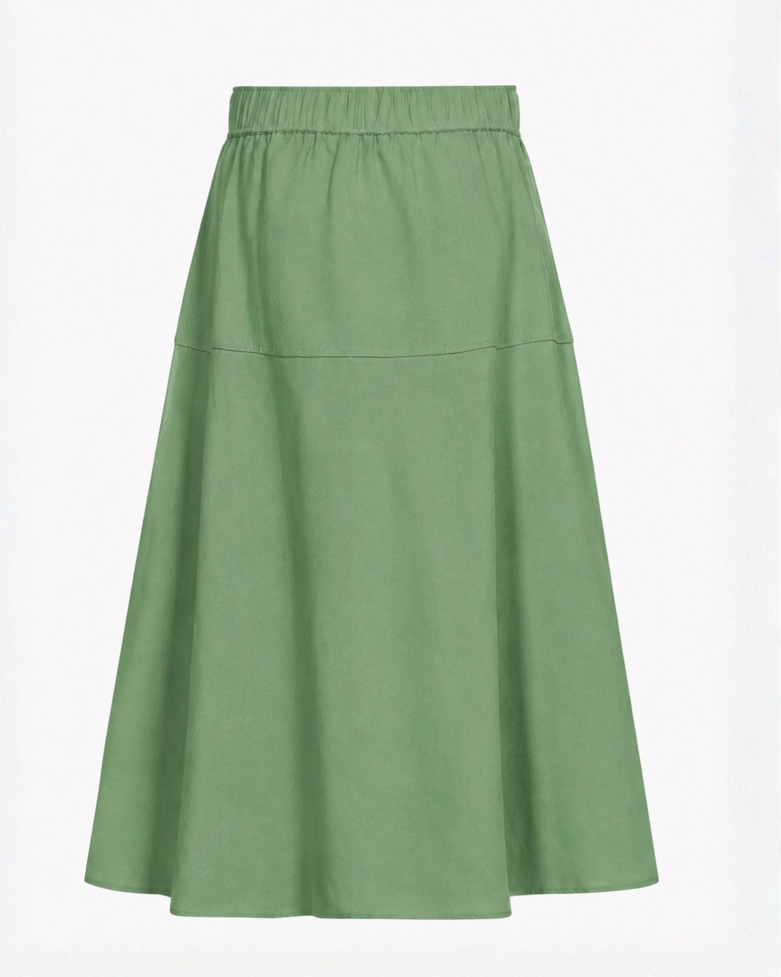 Mos Mosh Green A-Line Skirt with elasticated waistband - reverse view
