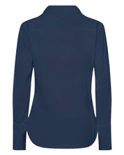 MMSybel Satin Ruffle Shirt – Navy