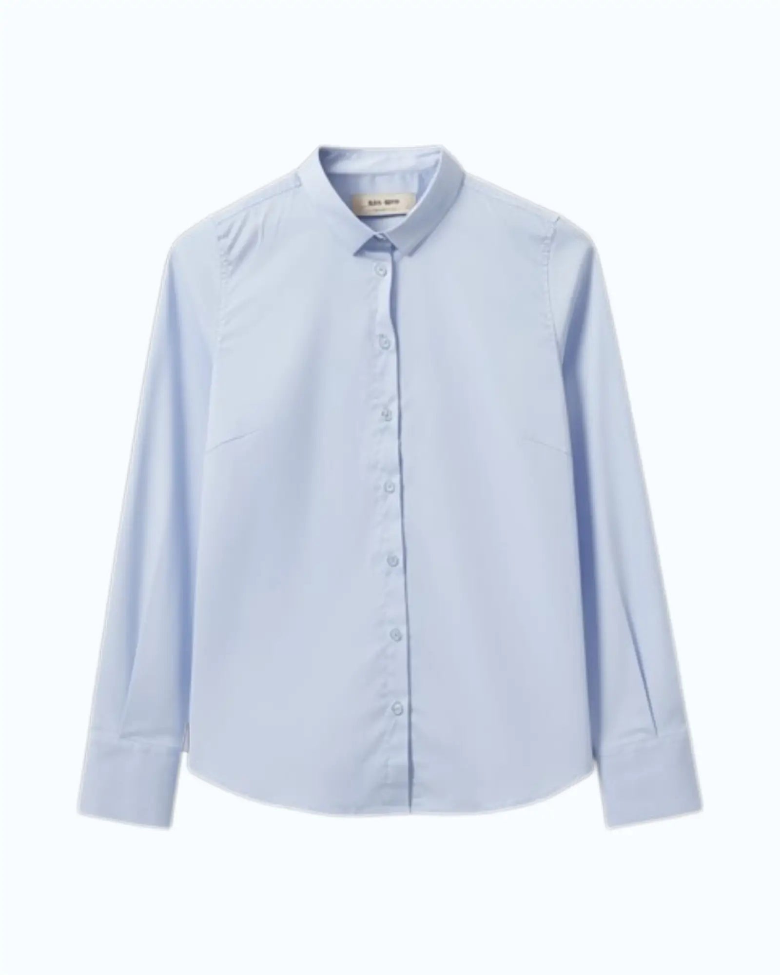 Light blue button-up shirt MMTilda with classic collar on a white background