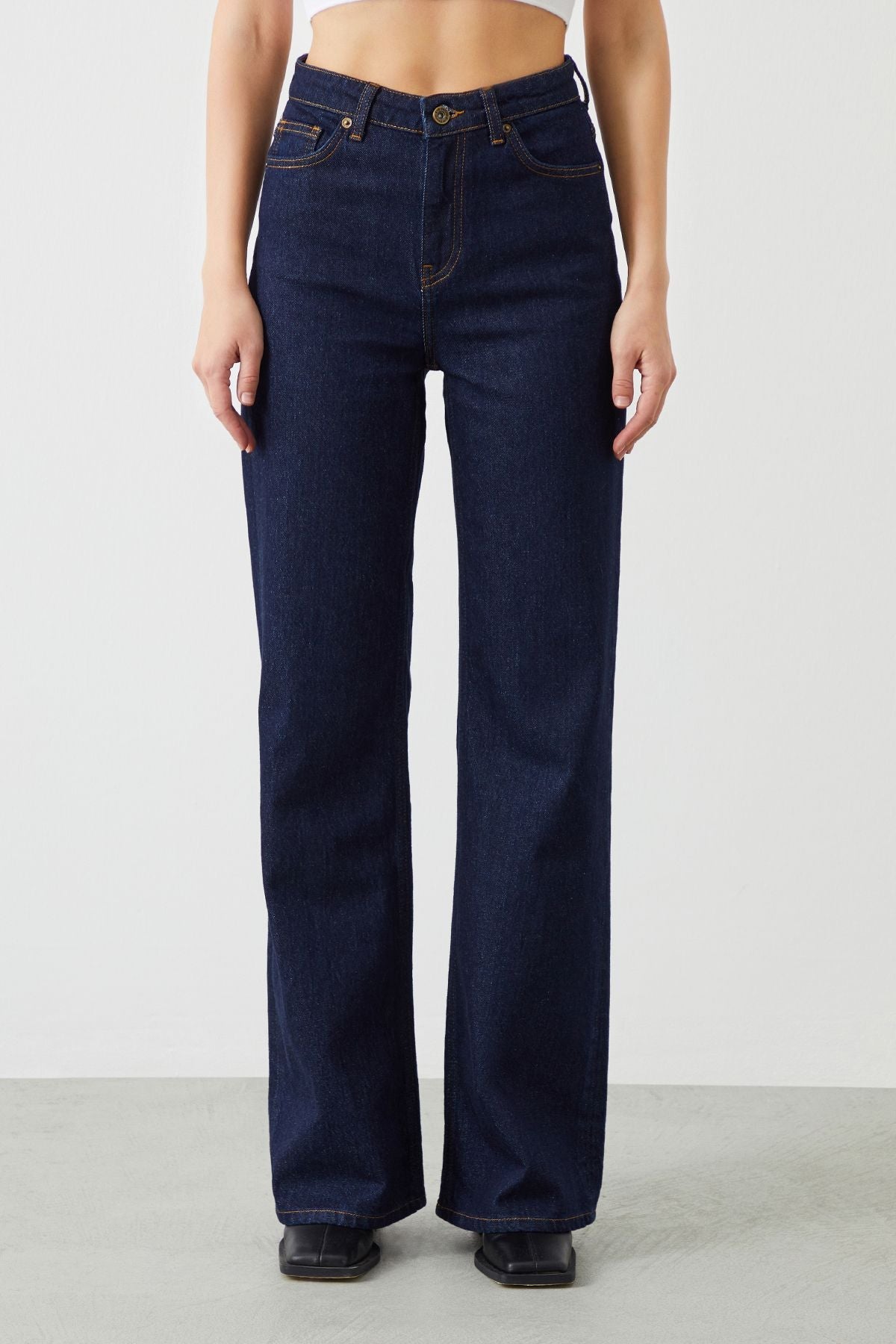  Ra Denim-Odin Wide Leg Fit Dark Blue Women's Jeans-3