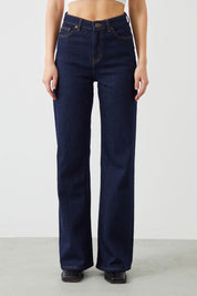  Ra Denim-Odin Wide Leg Fit Dark Blue Women's Jeans-3