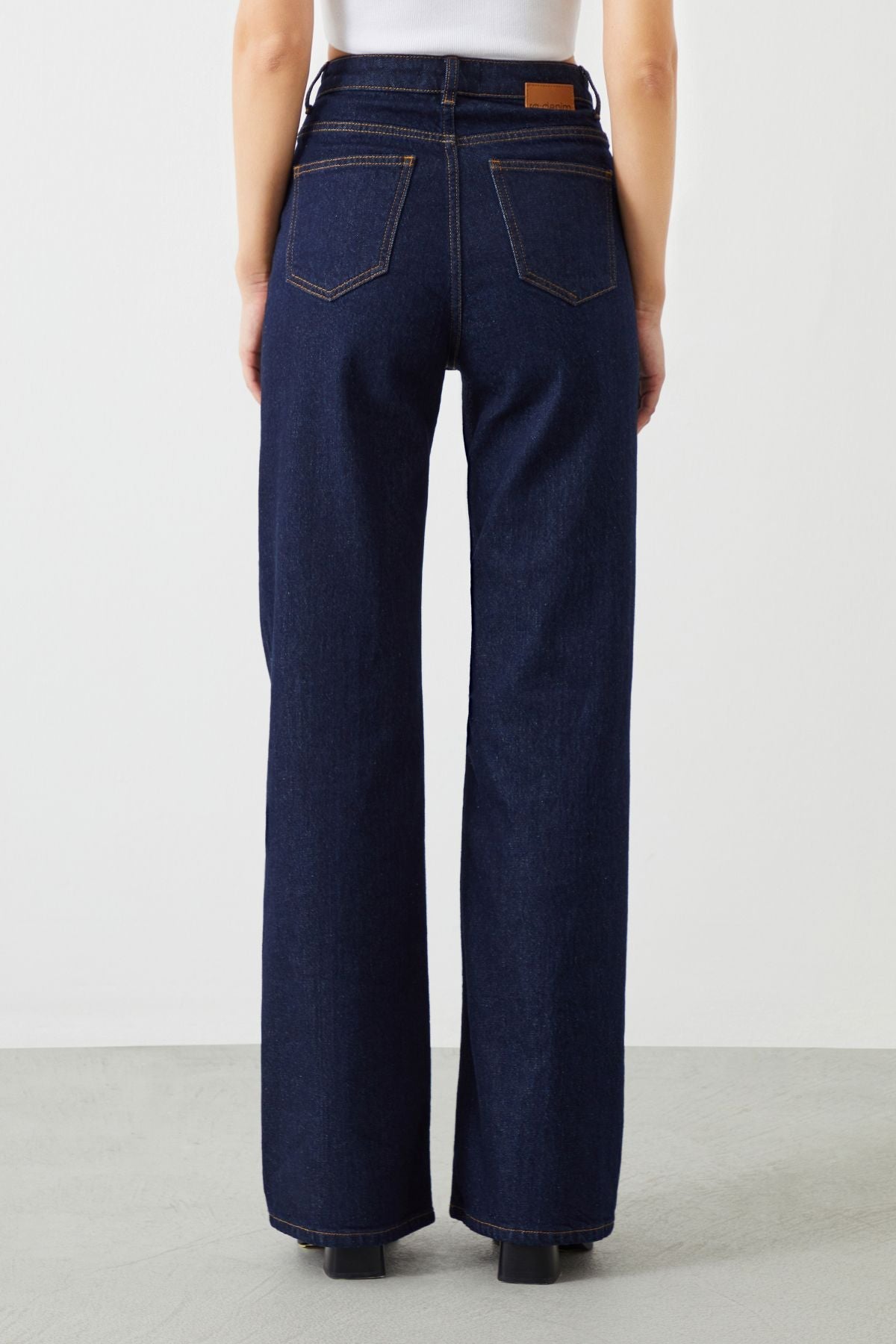  Ra Denim-Odin Wide Leg Fit Dark Blue Women's Jeans-4