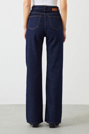  Ra Denim-Odin Wide Leg Fit Dark Blue Women's Jeans-4