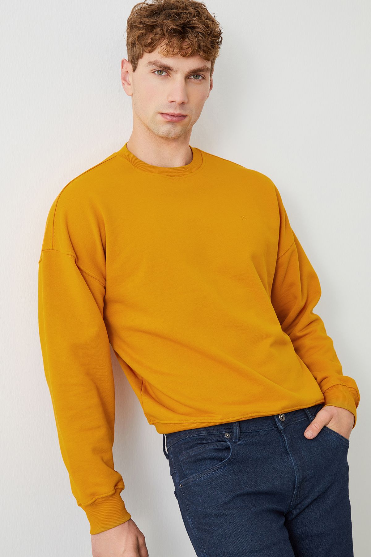  Ra Denim-Ziggy Crop Oversize Orange Men's Sweatshirt-1