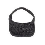 Atelier Bagatelle Riviera Raffia Bag in black, product view – 99things.ch
