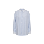 Mos Mosh Elinda stripe lace shirt in Brunnera blue, front view – 99things.ch