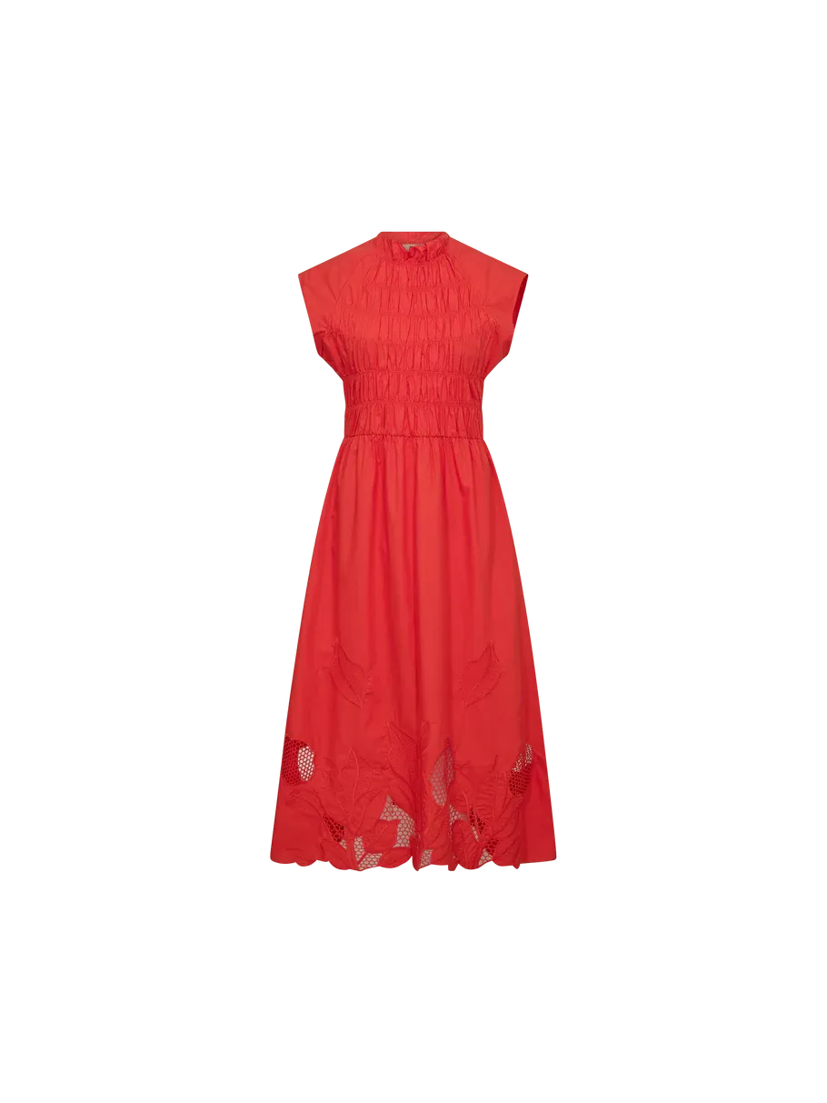 MMAria Mono Embroidered Dress – Soft Coral