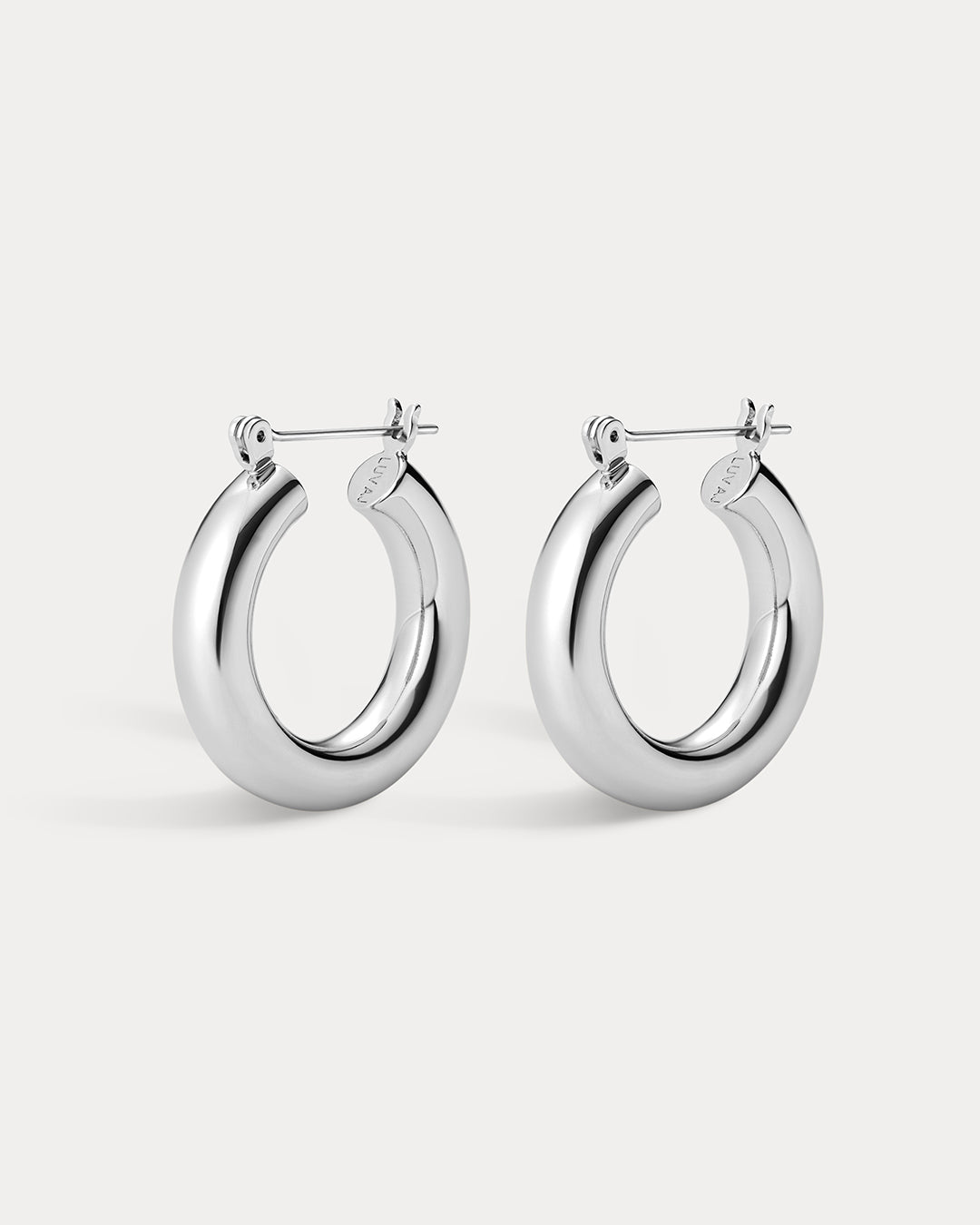 Luv AJ Baby Amalfi Tube Hoops in silver