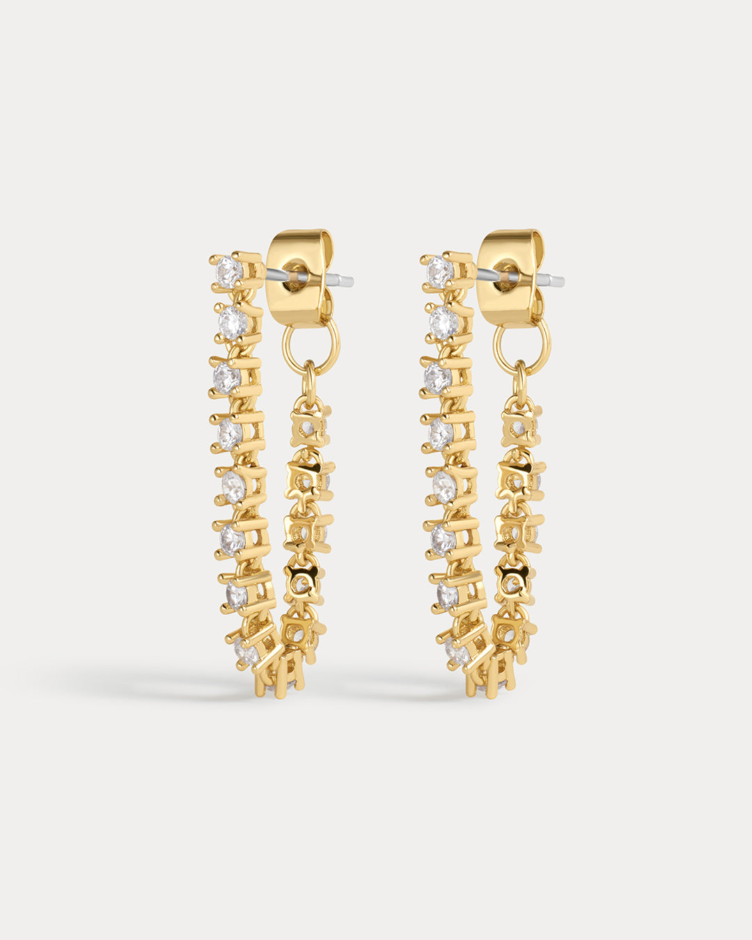 Luv AJ Ballier Chain Studs in gold