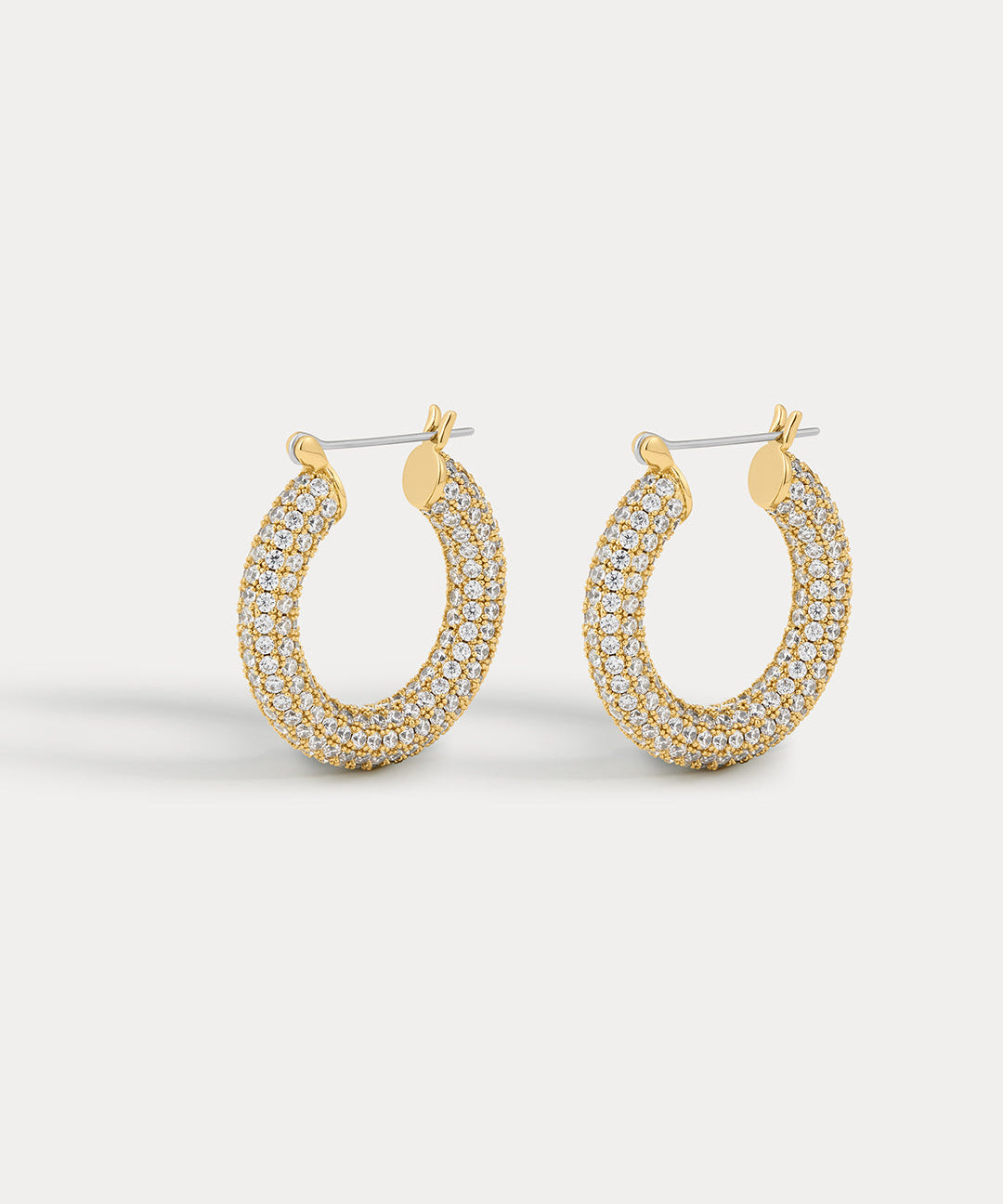 Luv AJ Pave Baby Amalfi Hoops in gold