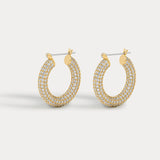 Luv AJ Pave Baby Amalfi Hoops in gold