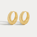Luv AJ Ridged Marbella Hoops in gold