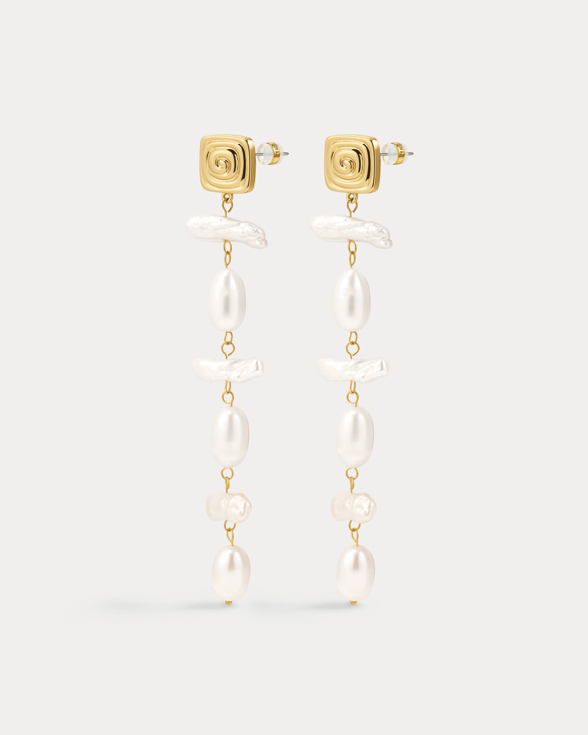 Luv AJ Seychelles Pearl Drop Studs in gold