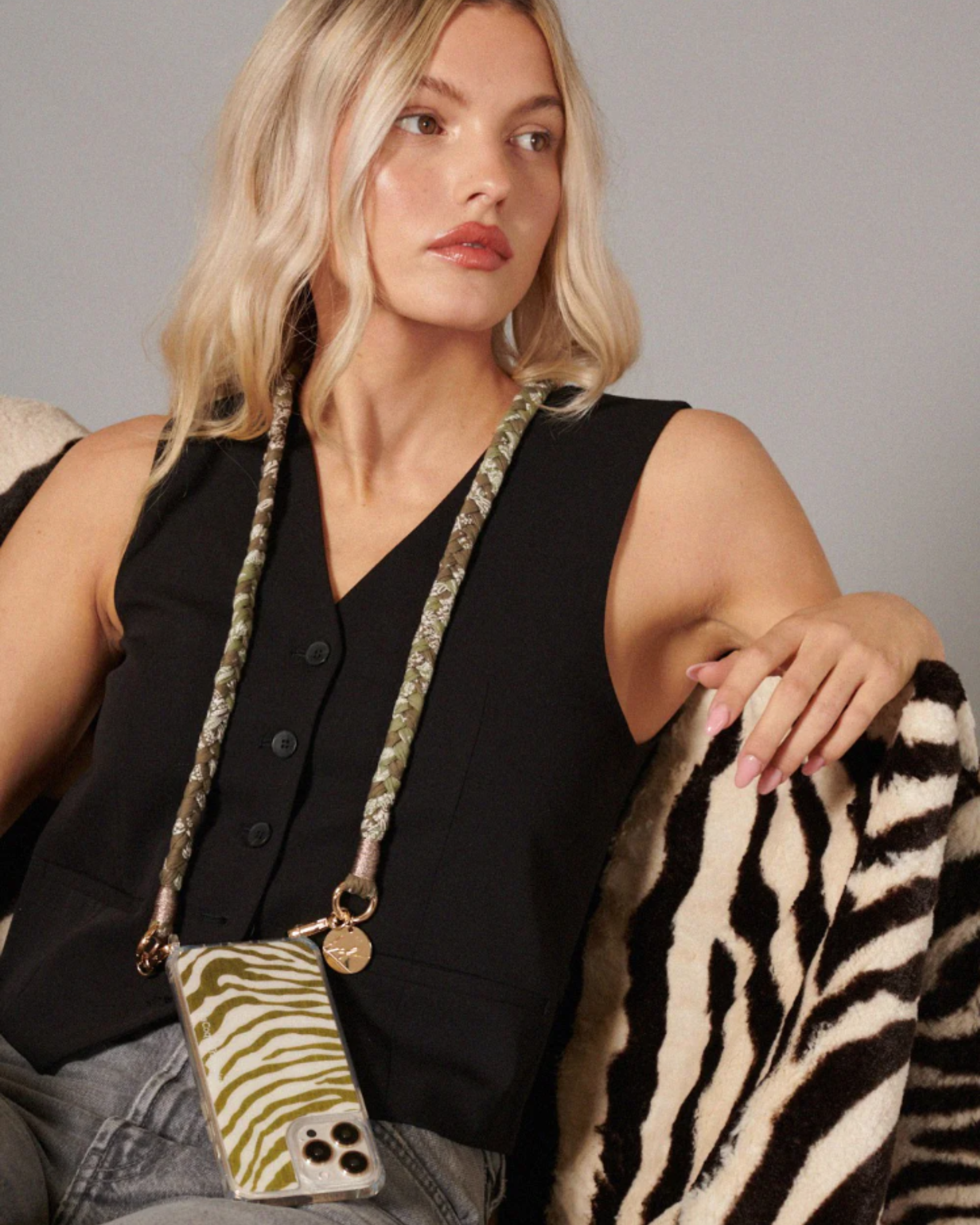 Della Braided Phone Cord | Khaki